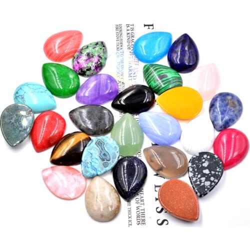 FLTMRH Heart shape 15mmx20MM CAB Natural Stones Beads Lapis Carnelian Howlite Crystal Opal For Jewelry Making Bracelet Earrings