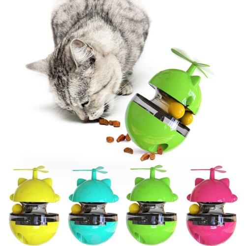 Pet Cat Toy Cat Tracks Spinning Ball Toys Food Rolling Leakage Dispenser for Kitten Interactive Training Feeding Toys Balle Chat