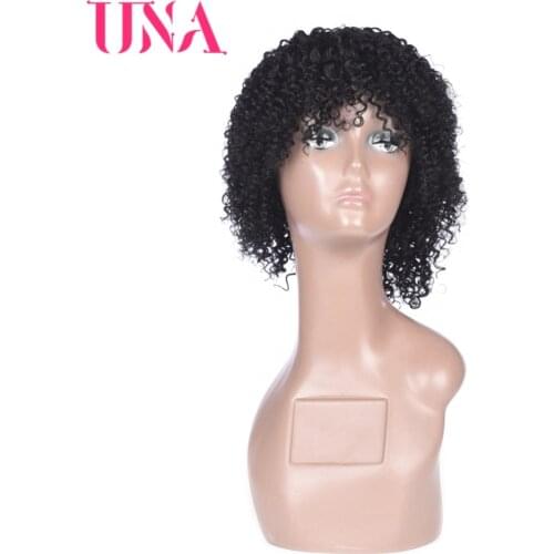 Indian Afro Kinky Curly Wigs Short Wigs For Black Women Indian Human Hair Wigs Machine Made UNA Short Non Remy Human Hair Sale