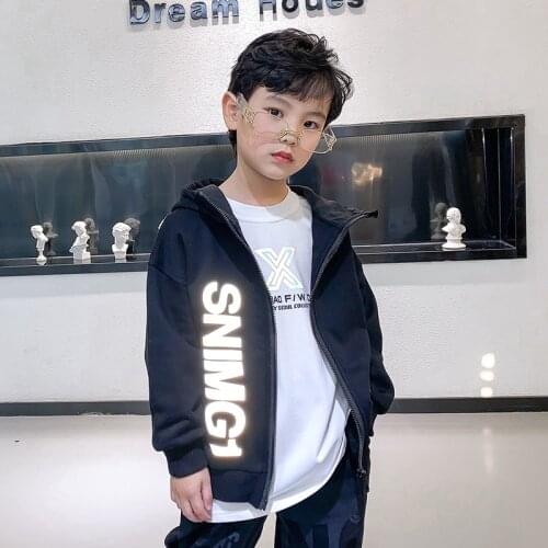 2021 Reflective Spring Autumn Boy Coat Overcoat Top Kids Costume Teenage Gift Children Clothes High Quality Plus Size