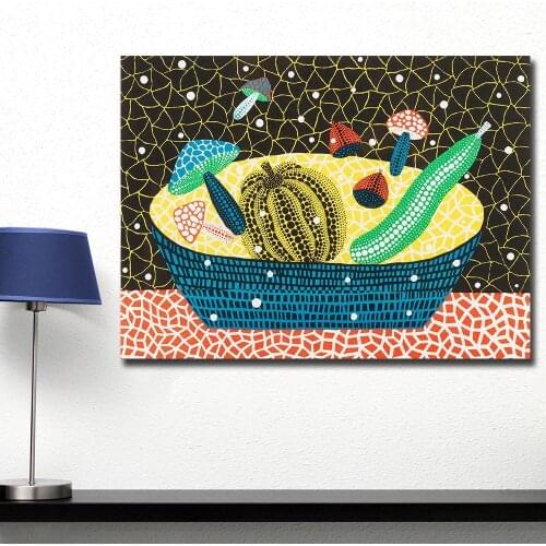 Fashion Print Oil Painting Wall Painting Yayoi Kusama Fruits Home Decorative Wall Art Picture for Living Room Painting Unframed