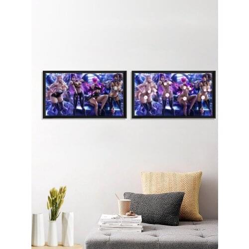 Legends Hot Cartoon Sexy Nude Girl Evelynn Ahri Game Akali Anime Art-Poster Decoration Picture Wall Prints Canvas Bedroom Decor