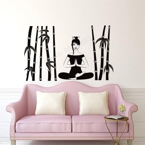 Art Salon Sticker Meditation Woman Wall Decoration Removeable Decor Beauty Salon Girls Women Zen Spa Massage Poster Mural LY59