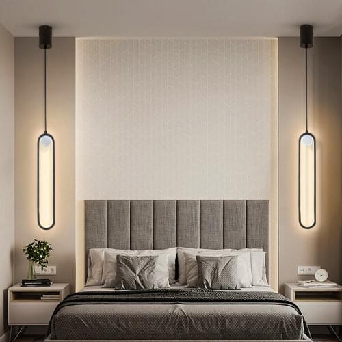 Nordic Minimalist Long Line Chandelier Bar Table Lamp Model Room Living Room Bedroom Bedside Chandelier Modern Chandelier