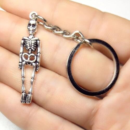 New Coming Mini Skull Keychain metal Keychains Fashion Skeleton Key Chains Key Rings Bag Charm Gifts