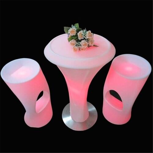 New LED Luminous cocktail table IP54 waterproof plastic bar table D60*H110cm club disco furniture supplies cocktail table