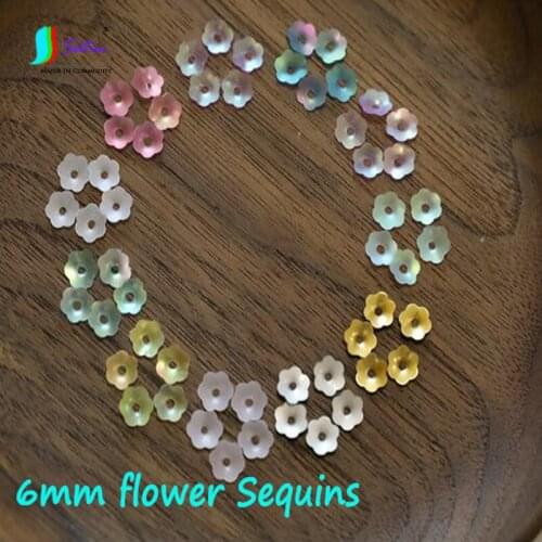 Wholesale 6mm Matte Laser Colorful Flower Shape Pet Sequins DIY Childrens Bag Dress Show Clothes Decorative Sequins Material