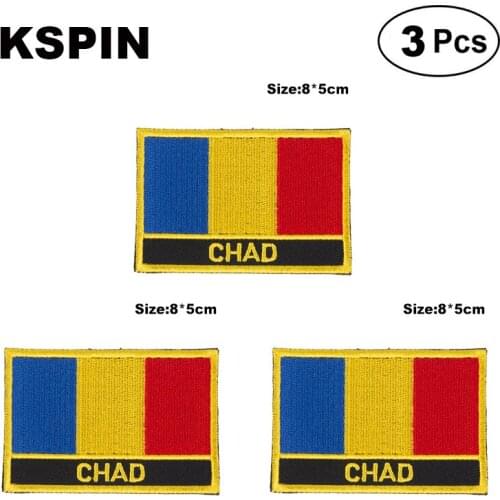 Chad Rectangular Shape Flag patches embroidered flag patches national flag patches for clothing DIY Decoration