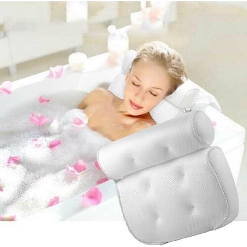 SPA Bath Pillow 3D Mesh Spa Bath Pillow Home Massage Relax Neck&Back Support For Bathtub Tub Bathroom Cushion Accersories