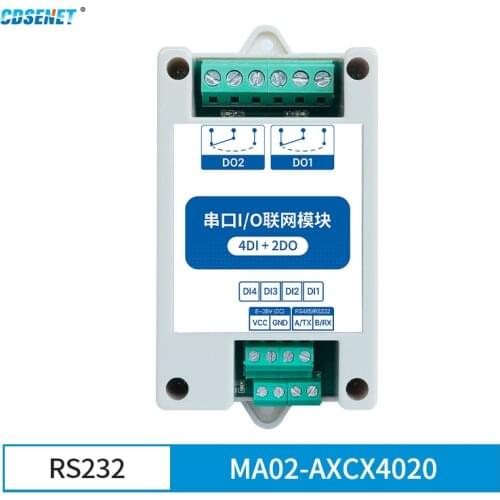 CDSENET Modbus RTU Industrial Grade Serial Port I/O Networking Module RS232 Data Acquisition and Monitoring MA02-AXCX4020(RS232)
