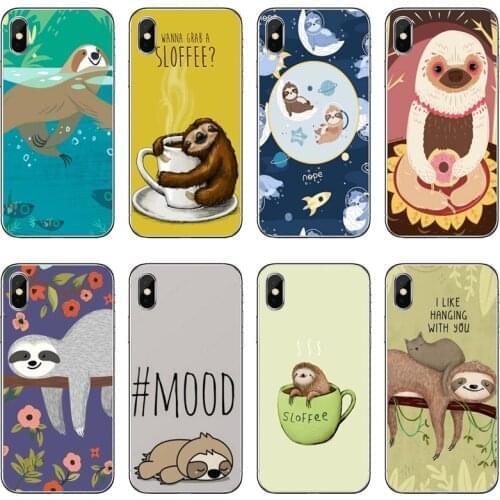 Caffeinated Sloth animal Accessories phone Case For Huawei P30 P20 Pro P10 P9 P8 Lite Y5 Y6 Y7 Y9 P Smart Plus 2018 2019