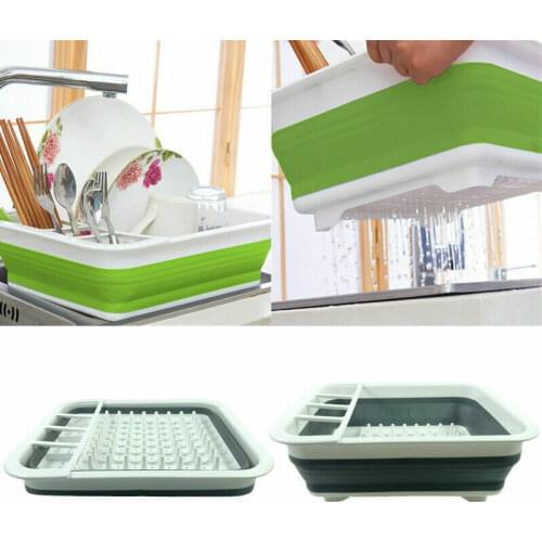 Creative Smart Folding Kitchen Bowl Rack Folding Vegetable and Fruit Draining Rack Kitchen Drainer Cutlery Storage Box Dish Rack