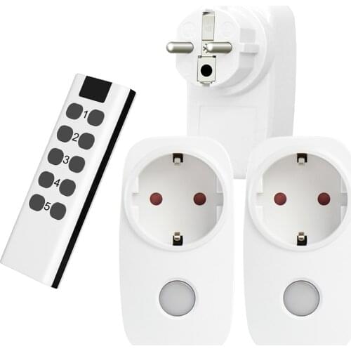 Universal EU Socket Wireless 433Mhz RF Remote Control LED Light Outlet Switch Compatible With Broadlink RM4 Pro For Smart Home