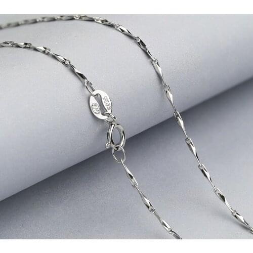 Glorious Jewelry S925 Silver Female Chain Necklace 40CM/45CM Chain Anniversary Jewelry White Gold Color