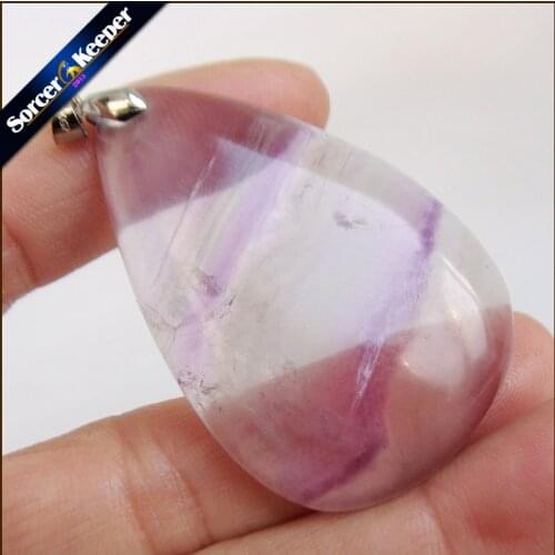 High Quality Big Natural Rainbow Fluorite Stone Beads Pendants Necklaces Wholesale Bijoux Necklace For Womens Jewelry QS373