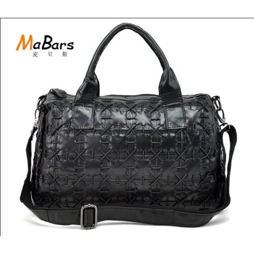 Sheeps leather womens handbags casual leather diagonal Joker portable casual shoulder bags big genuine leather handbag