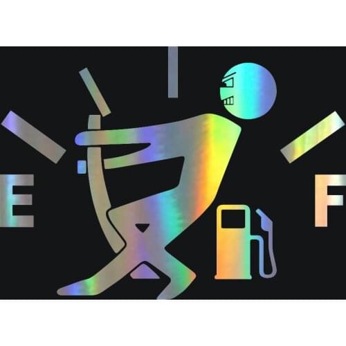 1 Pcs Funny Car Sticker Pull Fuel Tank Pointer To Full Hellaflush Reflective Vinyl Car Sticker Decal Wholesale