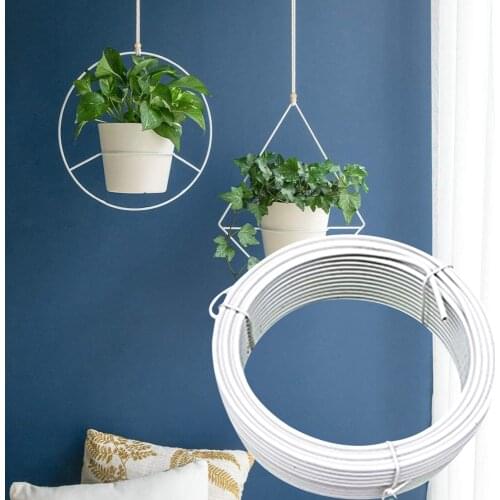10m Plastic-covered Soft Iron Wire Metal Succulent DIY Plant Pot Hanging Basket Plant Flower Holder Weddin/Cafe/Party Decor