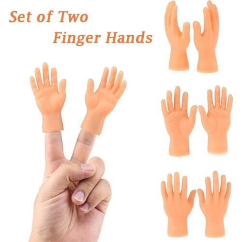 2Pcs/set Novelty Toys Two Finger Hand Finger Puppets Hand Finger Puppets Lifelike Small Toys For Kids finger hand finger puppets