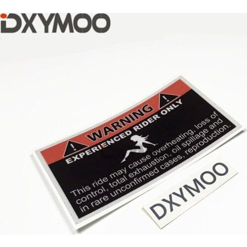 2PCS Warning Bike Motorcycle Sticker Experienced Rider Only Hot Girl Car Styling Decal Bumpers 12x6.5cm
