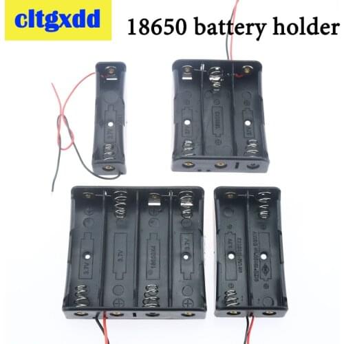 25pcs/Lot 18650 battery holder 1 2 3 4 Slots Black Plastic 18650 Battery Case Storage Box with Wire Leads for 18650 Batteries
