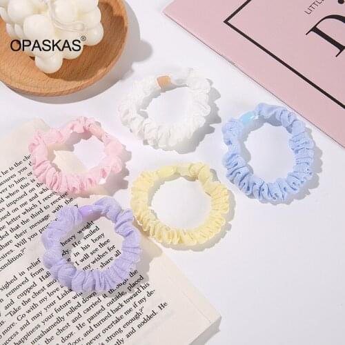 5pcs Cloth Thick Hair Ties Candy colors High Elasticity Ponytail Holder Suitable for Women Girls Hair Accessories PT PT