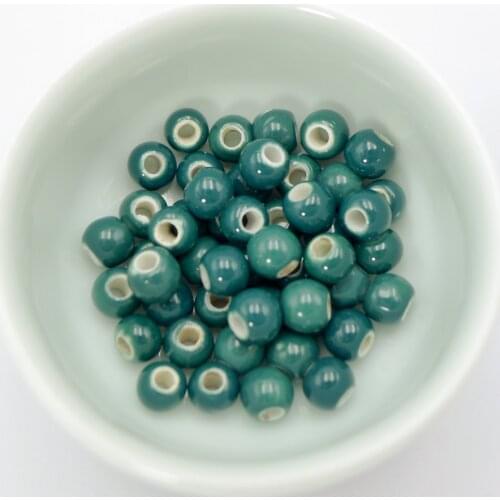 7# 100pcs Jingdezhen Ceramic Beads Not Natural Stone Round Procelain Bead For Jewelry Making 7mm Beads #A501B