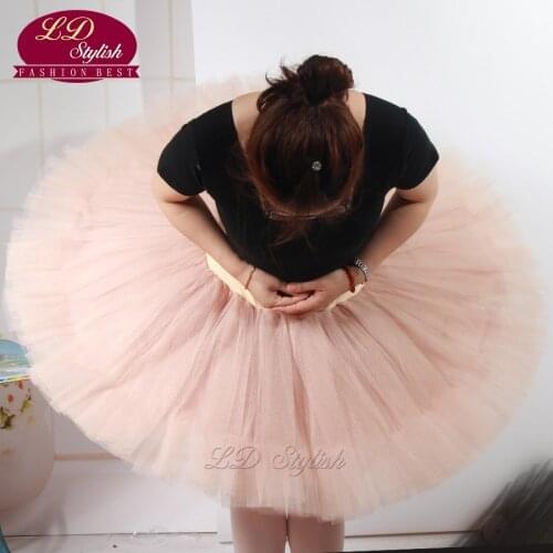 Adult Pancake Ballet Tutu Skirts Practice Tutu Skirt Half Tutus For Children Adult Half Tutu Pink LD0002S