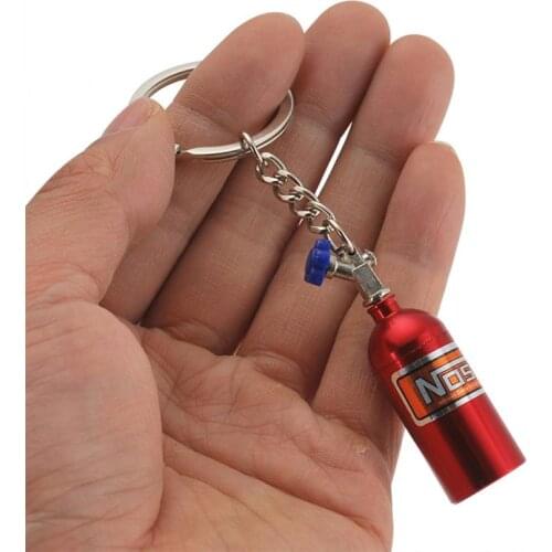 Mini Portable Keychain NOS Nitrous Oxide Bottle Key Ring Car Keychain With Pill Box Storage Men Women Car Key Strap Wallet Hooks