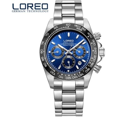 2021 LOREO Luxury Ceramic Bezel Men Mechanical Wristwatch Stainless Steel Watch Top Brand Sapphire Glass Men Watches reloj