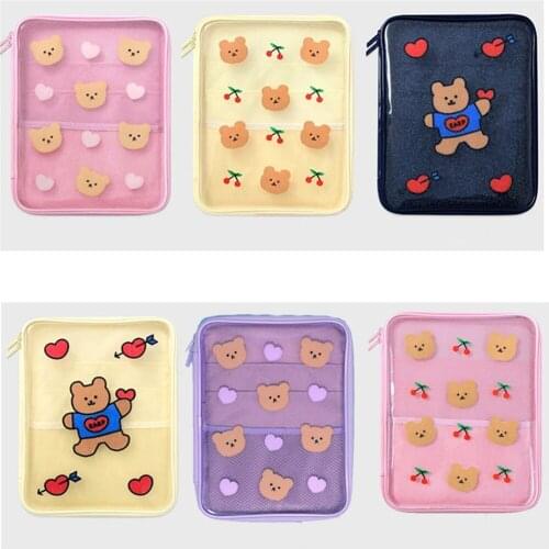 Cartoon Bear Tablet Sleeve 11 Inch Cute Pouch for iPad Pro 11 10.5 Air 4 10.9 Shockproof Ins Storage Travel Bag iPad Case Cover