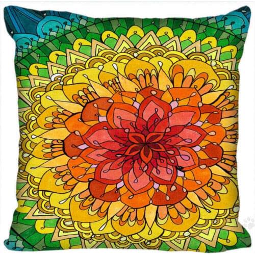 Custom Colorful Mandala Pillow Case zipper 35x35cm 40x40cm 45x45cm 60x60cm two sides pillowcase Custom your image