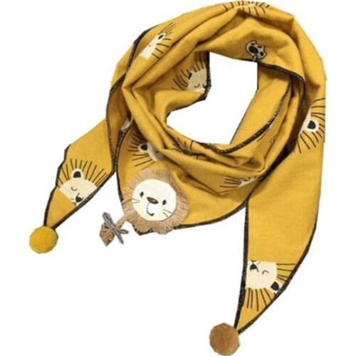 New Spring Baby Girls Cartoon Lion Triangle Scarf Bibs Autumn Winter Boys Girls Shawl Children Neck Scarf Warm Kids Neckerchief