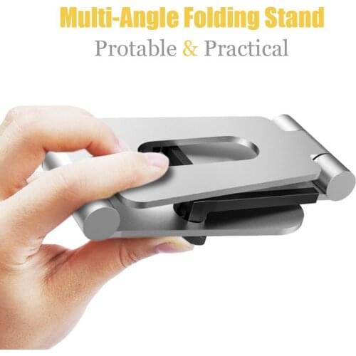 ROOSTAND Aluminium Alloy Phone Holder Dual Hinge Adjustable Mobile Phone Stand Foldable Desk Holder Stands For iPad Tablet Mount