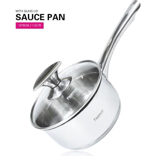 FISSMAN ELEGANCE series 1.6L 304 Stainless Steel Sauce Pans with Glass Llid