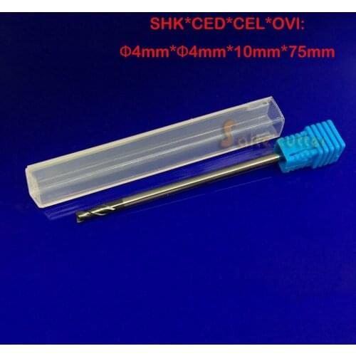 5pcs 4*4*10MM two flute hrc55 stainless steel CU Metal CNC router bits end milling Bit Whole Length 75mm