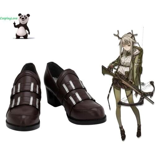 CosplayLove Arknights Firewatch Brown Cosplay Shoes Cosplay Long Boots Leather Custom Made