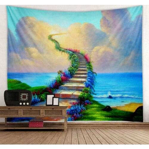 Sky bridge beautiful background tapestry digital printing background decoration cloth factory direct sales can be customized