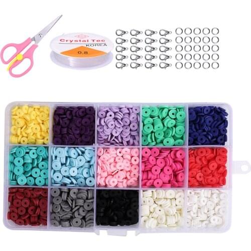 12mm Polymer Clay Beads Disc Round Heishi Beads Chip Disk Loose Spacer Beads for Jewelry Making DIY Supplies Kit