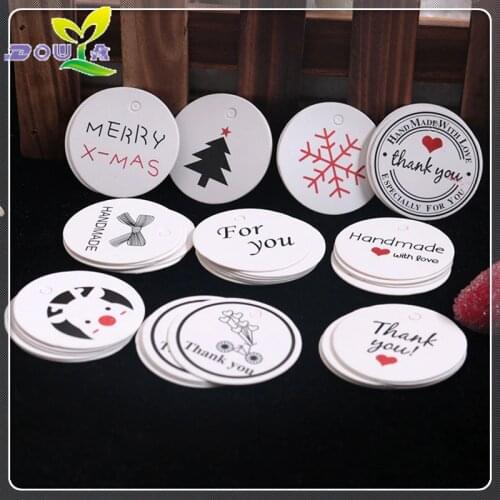 Present Round Thank You Labels 3Cm Hand Made With Love Kraft Paper Tags For Clothing Handmade Paper Gift Tag Price Lists For You