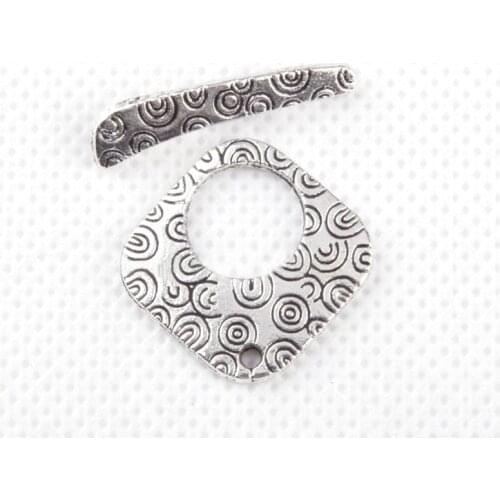 Retro Pattern Square Tibetan Silver Color Toggle Clasp For Bracelet Jewelry Findings Necklace Diy Accessories Wholesale 10 Sets