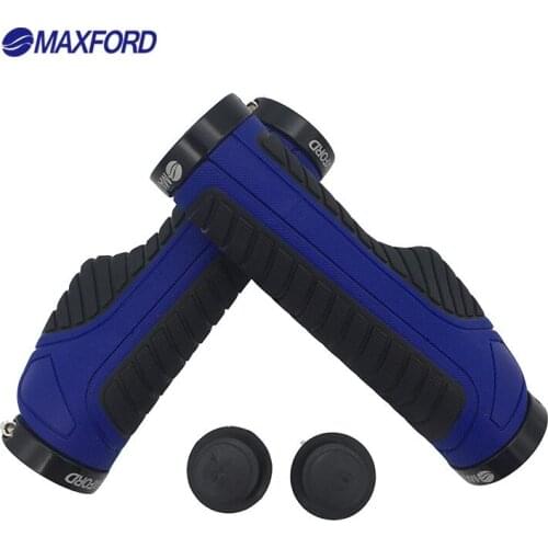 MAXFORD MTB Bicycle Grips Mountain Bike Grips for Handlebar Parts Cycle Rubber Bar End High End Alloy Rings Locked Grips