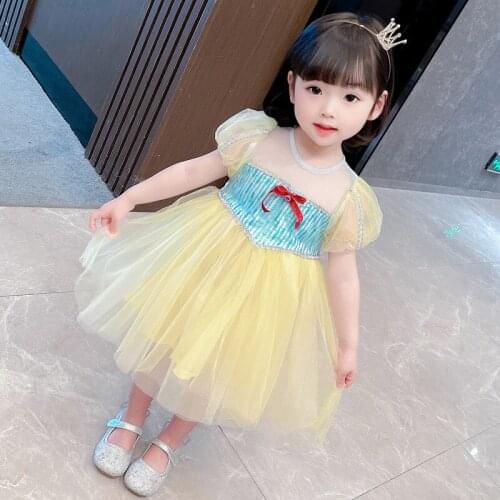 Princess Fashion Dress Short Sleeve Lace Dress for Toddler Baby Summer Dress Party Wear Cute Mesh Tutu Dress Children Clothes