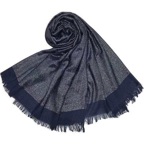 Muslim vintage shiny hijabs yiwu wholesale women scarf solid islamic ethnic decoration scaves shawl cotton