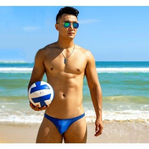 SD674 sexy blue gay men swimwear bikinis hot beach shorts hot swimming pool swimsuits men swim briefs penis pouch swimwear
