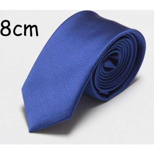 2019 New fashion ties for men 8cm width neck tie wedding business blue