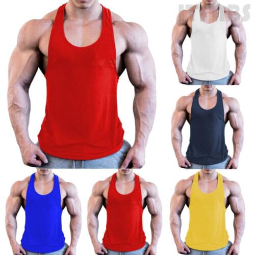 Man Body Building Stringer Quick Dry Gym Outwear Stringer Sports Singlets Vest Fitness Yellow Blue Red White