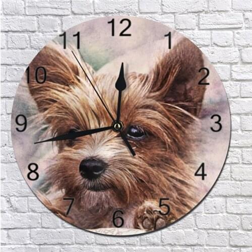 Dogs Animal Pattern Wall Clocks Decor Numeral Digital Dial Mute Silent Digital Clocks Battery Operated for Bedroom Living Room