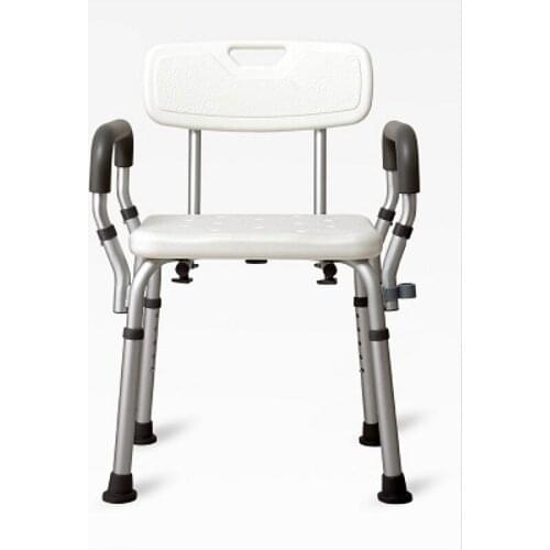 Household Bathroom Non-slip Stool Shower Rest Seat Foldable Stable Pregnant Woman/The Elderly/Disabled Bathing Stool with Back
