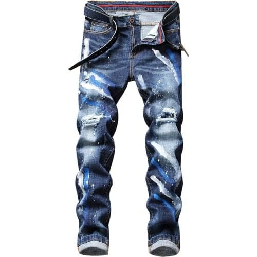 2021 New Young Mens Fashion Casual Stretch Slim Classic Trousers Denim Pants Male Jeans Men
